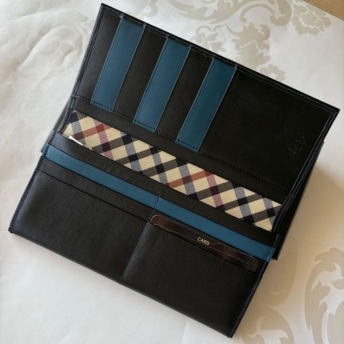 Daks leather wallet blue check - daks,