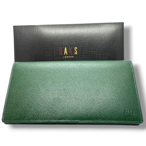 Daks green leather long wallet - daks,